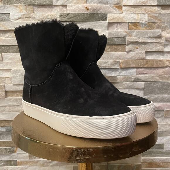 UGG Lynus Sneaker Boots | Black Suede Shearling, 8, Worn 1x, Cozy-Chic - Picture 5 of 13